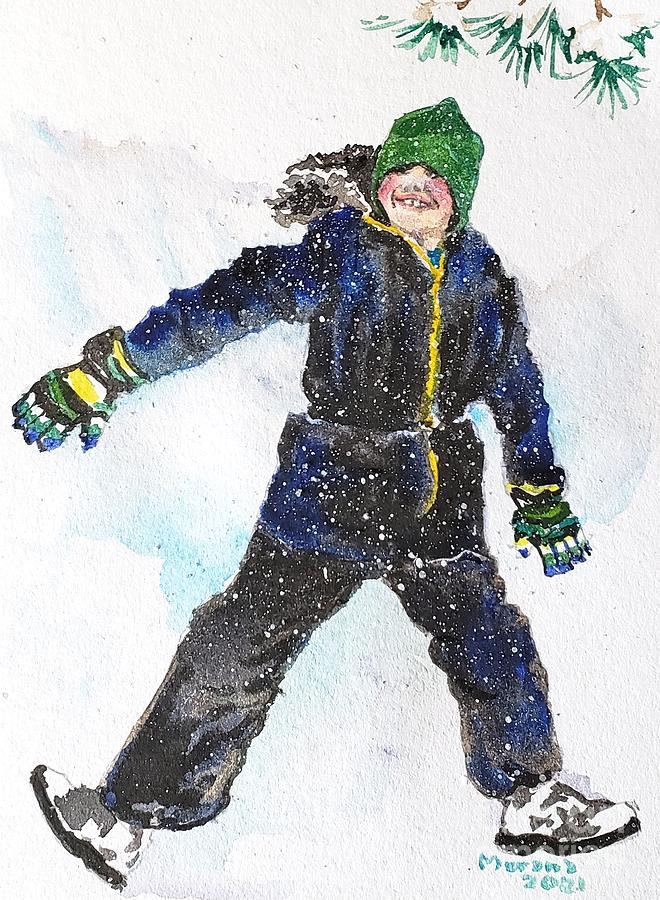 Snow Day 3 Goofy Angel Painting by Merana Cadorette