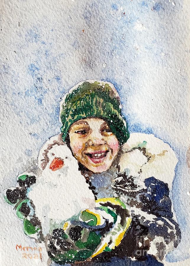 Snow Day 4 Painting by Merana Cadorette