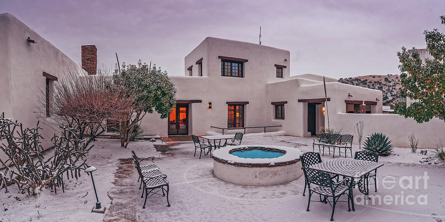Snow Day at the Indian Lodge - Davis Mountains State Park - Fort Davis West Texas Photograph by Silvio Ligutti