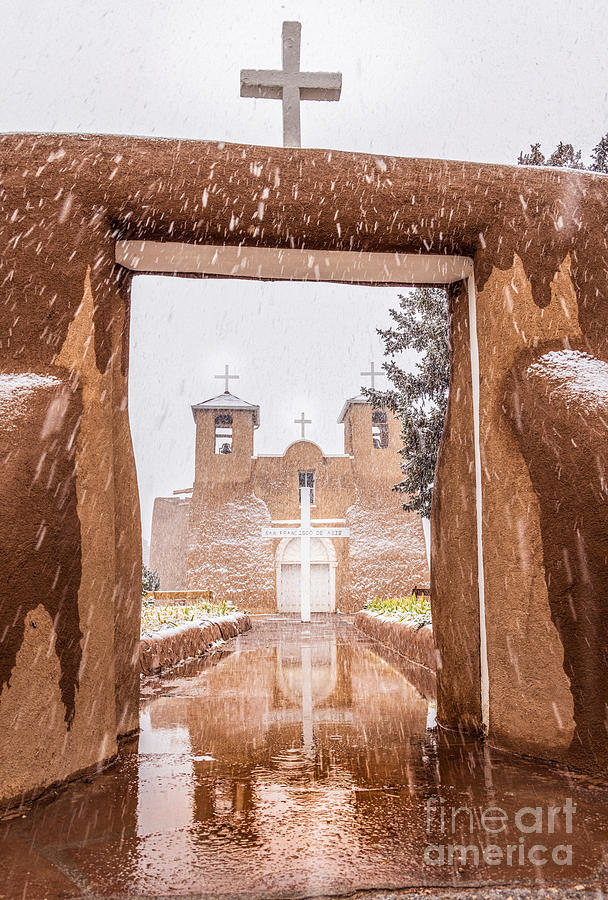 Snow Day at the St. Francis de Asis Church  Photograph by Elijah Rael