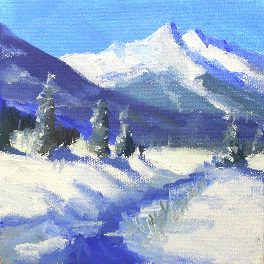 Snow Day Landscape Painting by Nancy Merkle