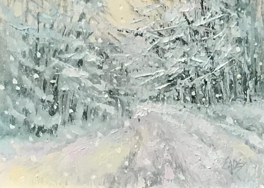Snow Day Painting by Linda Eades Blackburn