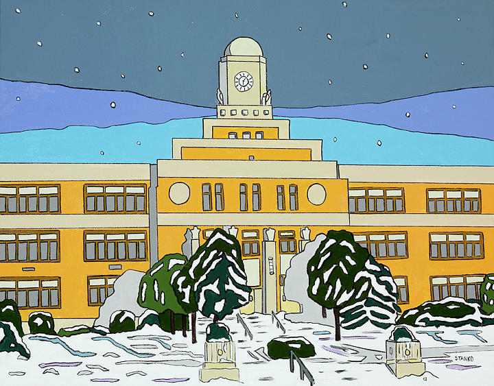 Snow Day Painting by Mike Stanko