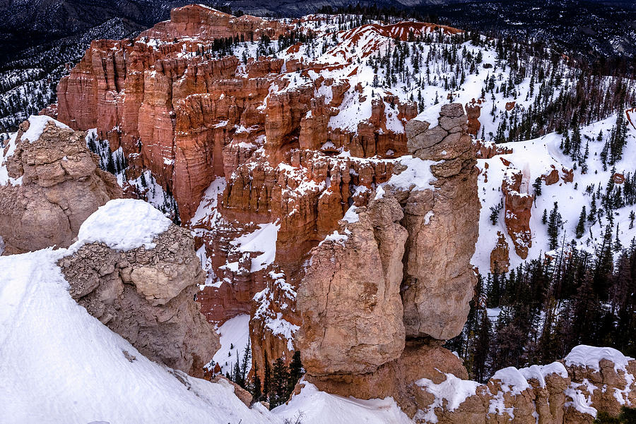 Snow day on bryce amphitheater at bryce national park Photograph by Rod Gimenez