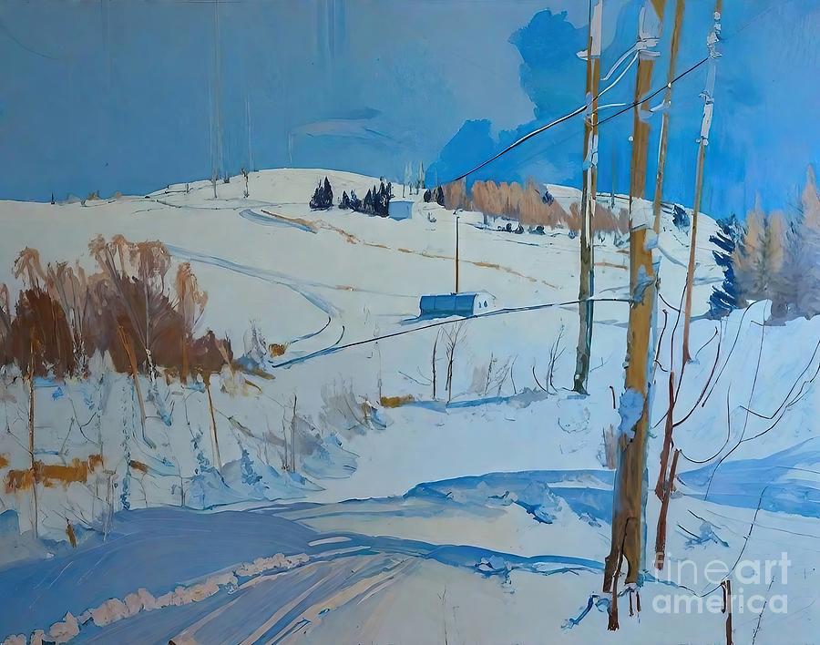 Winter Painting - Snow Day Painting snow winter plein air impressionism landscape art artist birches brushes canvas color decline drawing easel gouache high water interior landscape museum oil oil on canvas paints by N Akkash