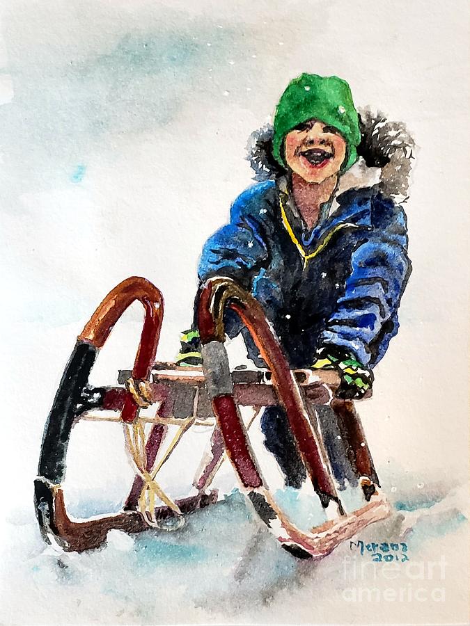 Snow Day part 1 Painting by Merana Cadorette