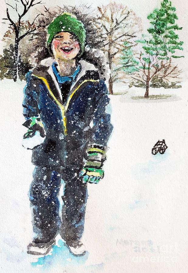 Snow Day part 2 Painting by Merana Cadorette