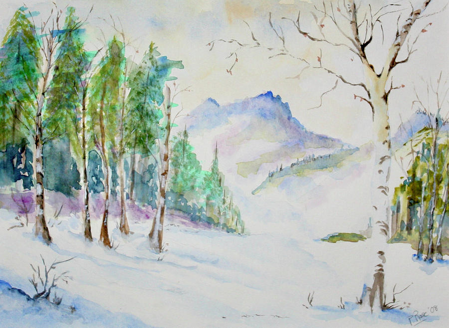 Snow Day Painting by Peggy Rose