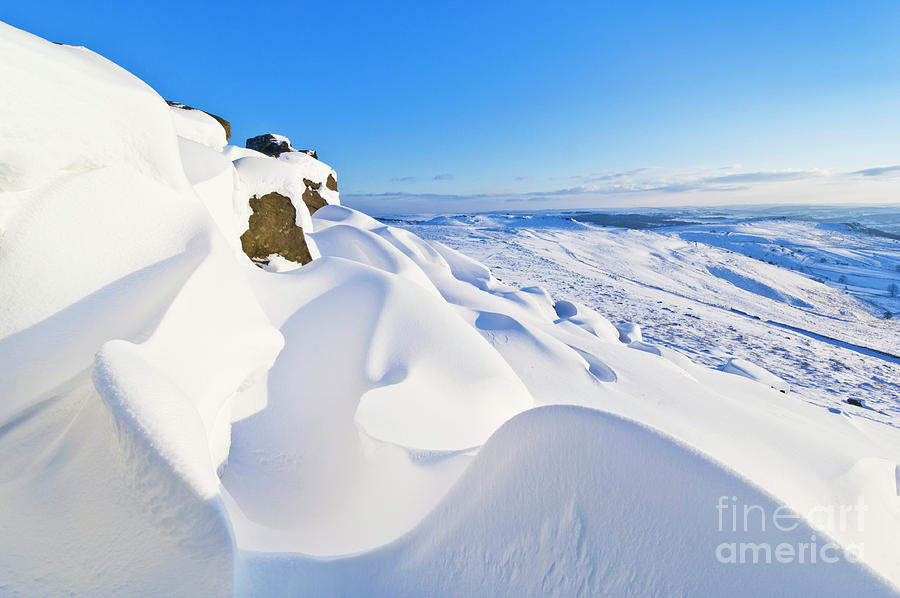 Snow Drifts on Stanage Edge, Peak District, England Photograph by Neale And Judith Clark