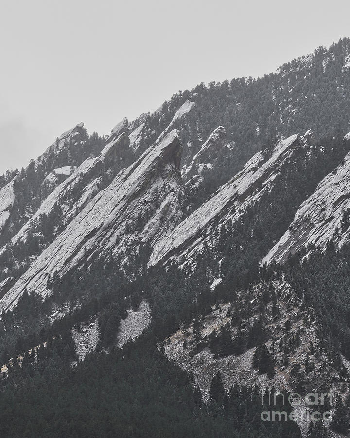 Snow Dusted Flatrirons Boulder Colorado  Photograph by Abigail Diane Photography