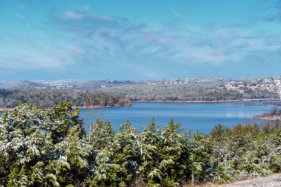 Snow Dusting At Table Rock Lake Photograph by Jennifer White