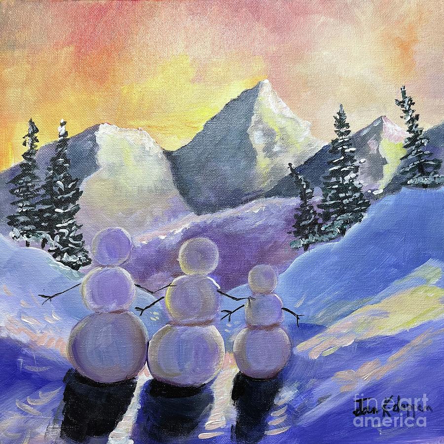 Snow Family Painting by Jan Dappen