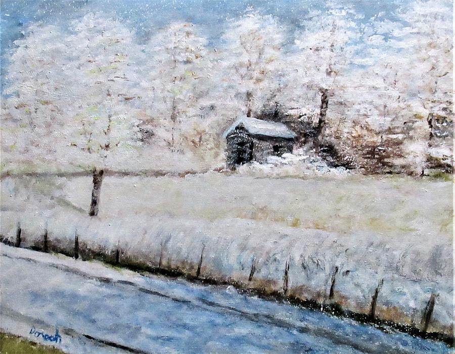 Winter Shed Painting by Gregory Dorosh