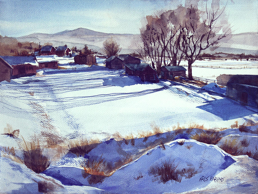 Snow Field Painting by Kris Parins