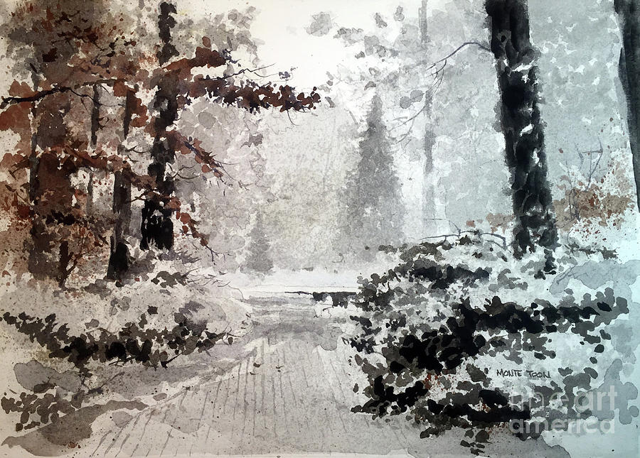 Snow Garden Painting by Monte Toon