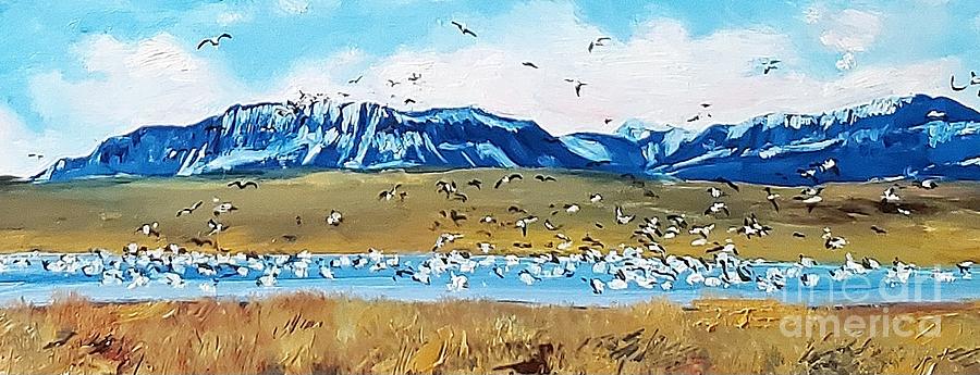 Geese Painting - Snow Geese by Paige Briscoe