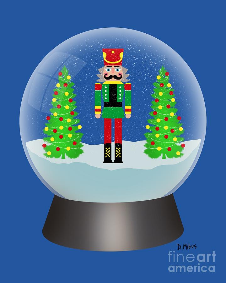 Snow Globe Christmas Nutcracker  Digital Art by Donna Mibus