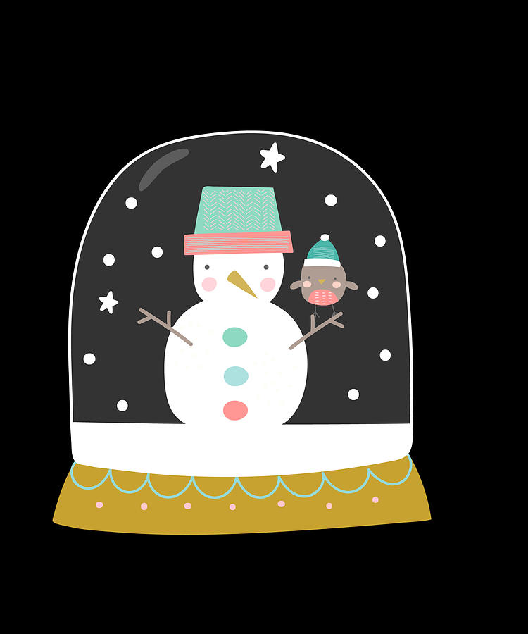 Snow Globe Cute Snowman Christmas 2020 Digital Art by Norman W