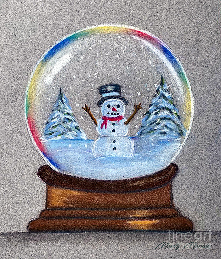 Snow Globe Snowman Painting by Marty's Royal Art