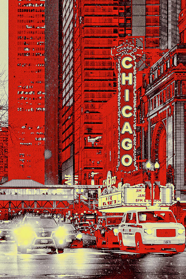 Snow in Chi Town Mixed Media by Susan Maxwell Schmidt