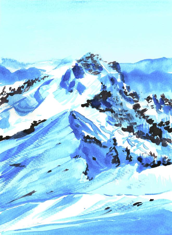 Snow In Mountains Painting by Masha Batkova