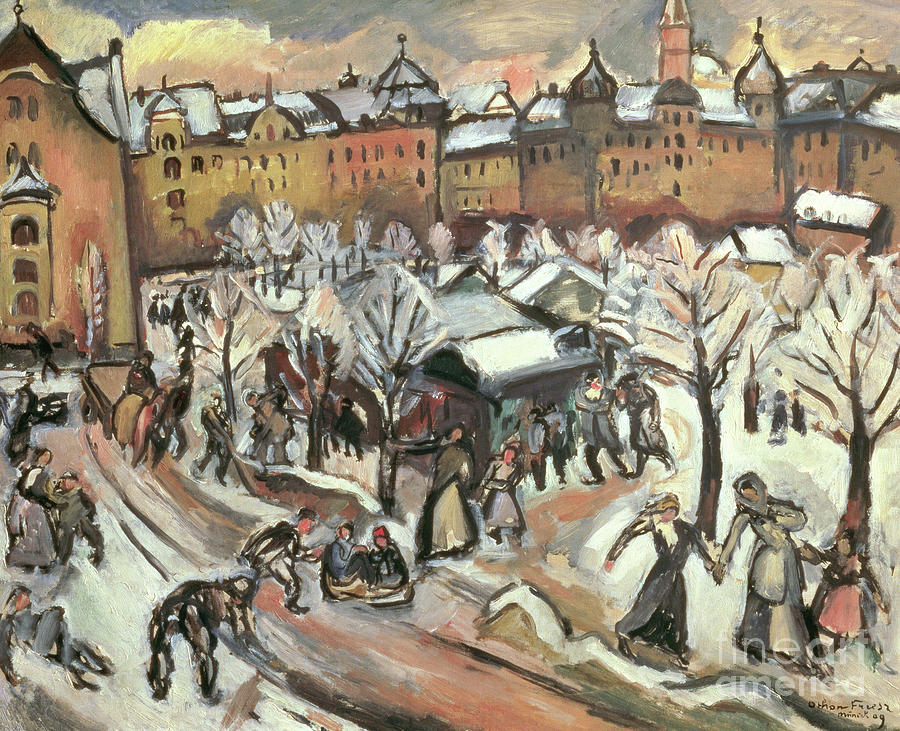 Snow in Munich, 1909  Painting by Achille Emile Othon Friesz