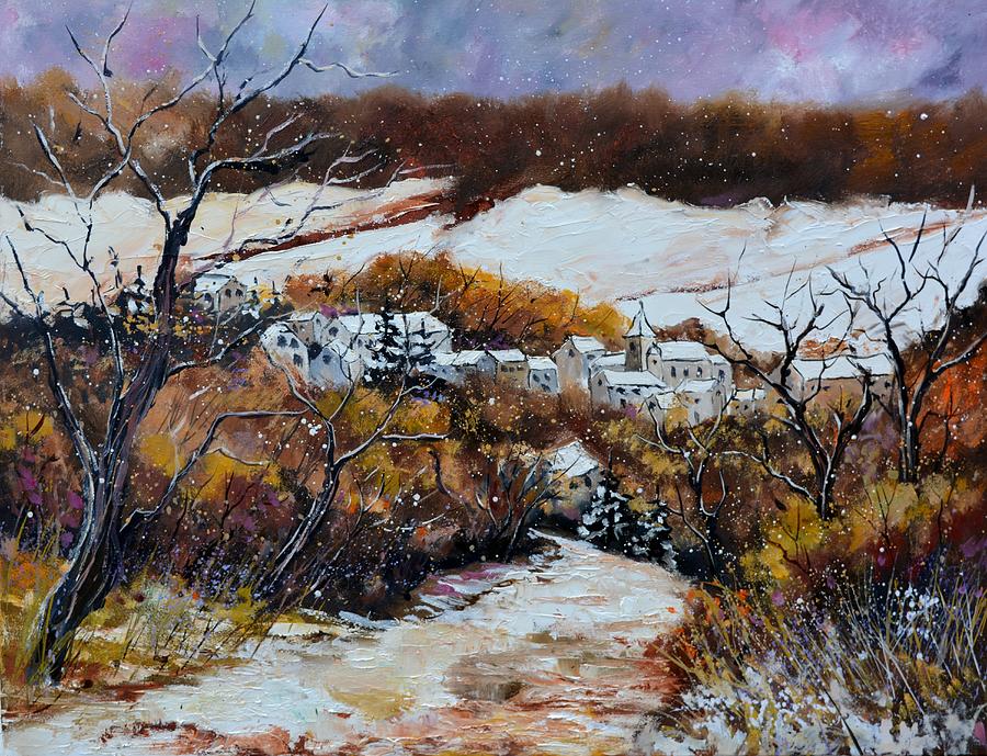 Snow In October Painting