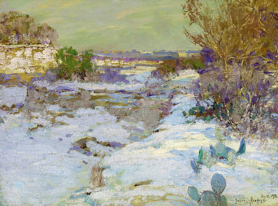 Snow In The Rock Quarry Painting By Julian Onderdonk