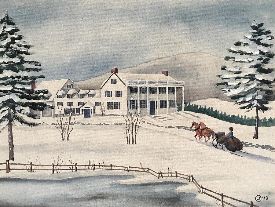 Snow Inn Painting by Lisa Curry Mair