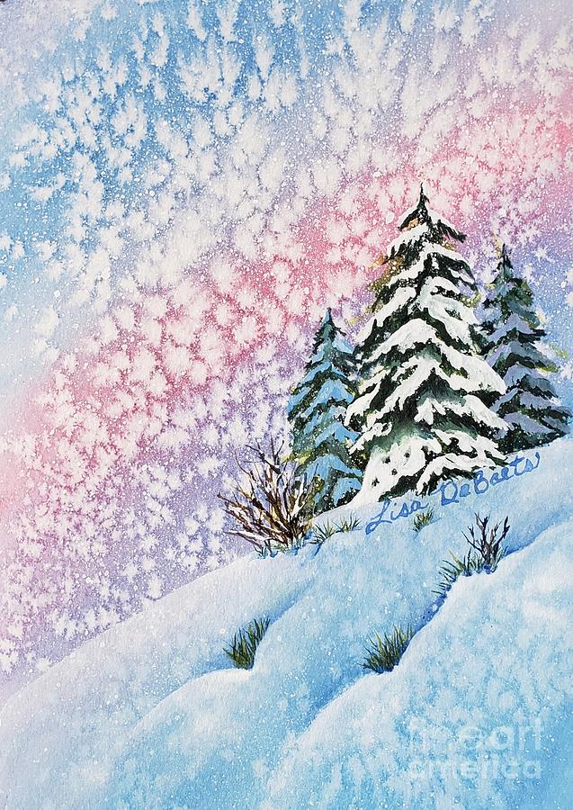 Snow Laden Trees Painting by Lisa Debaets