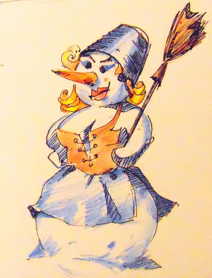 Snow Lady Drawing