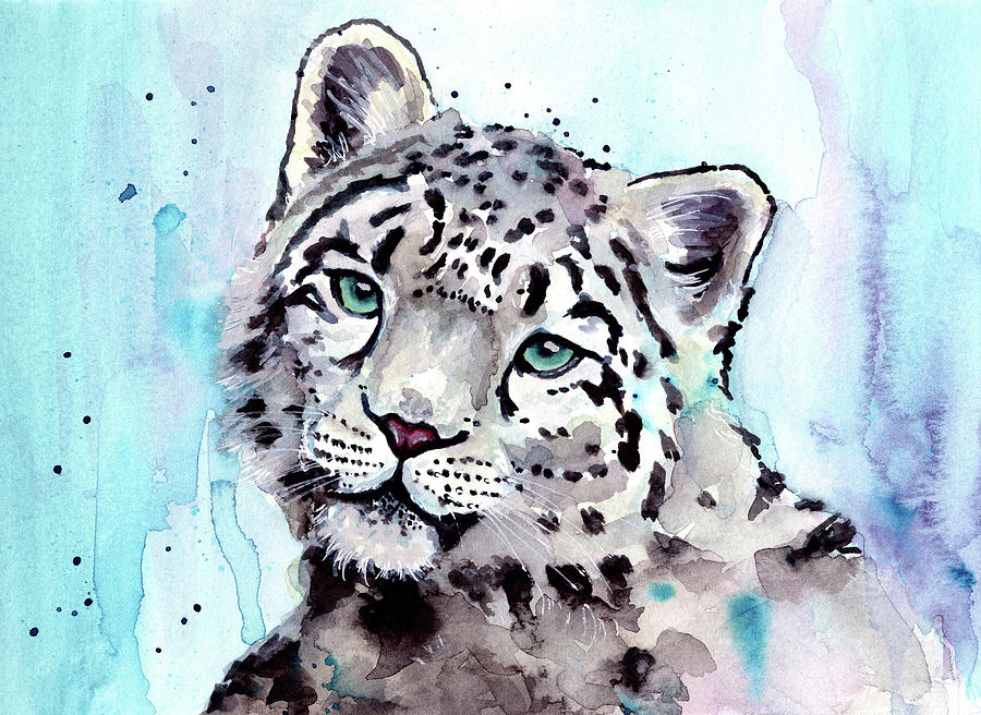 Snow Leopard Painting by Amanda Meszaros - Fine Art America