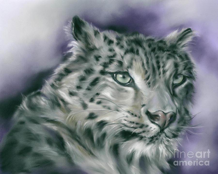 Snow Leopard Painting by MM Anderson