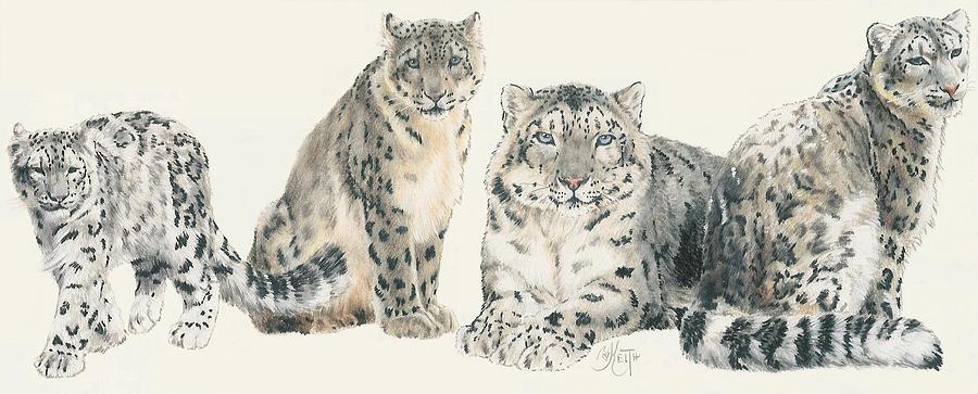Wildlife Mixed Media - Snow Leopard Wrap by Barbara Keith
