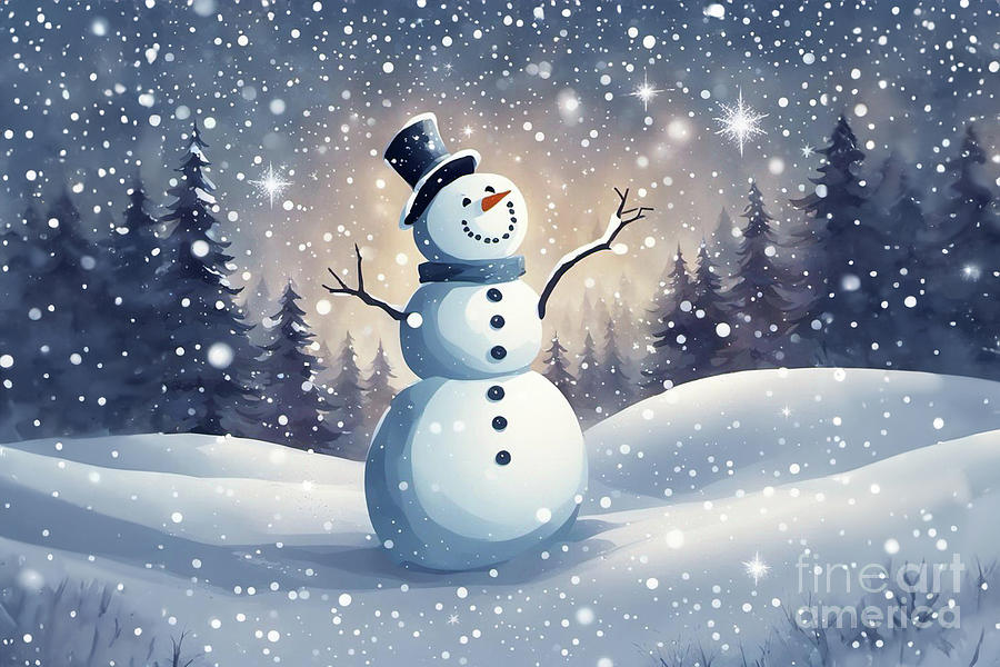 Snow man Digital Art by Jim Hatch