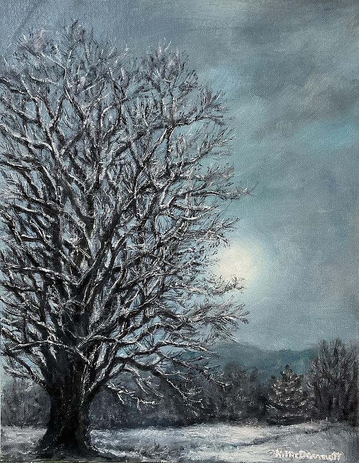Snow Moon  Painting by Kathleen McDermott
