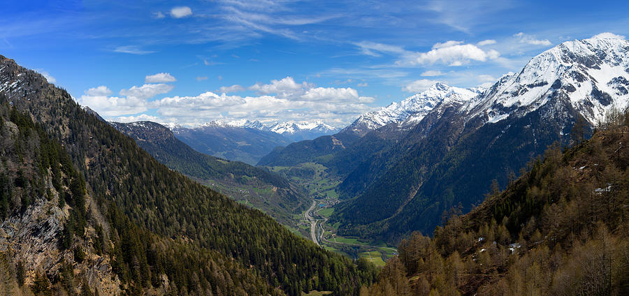 Snow mountains and valley in Switzerland Photograph by Mikhail Kokhanchikov