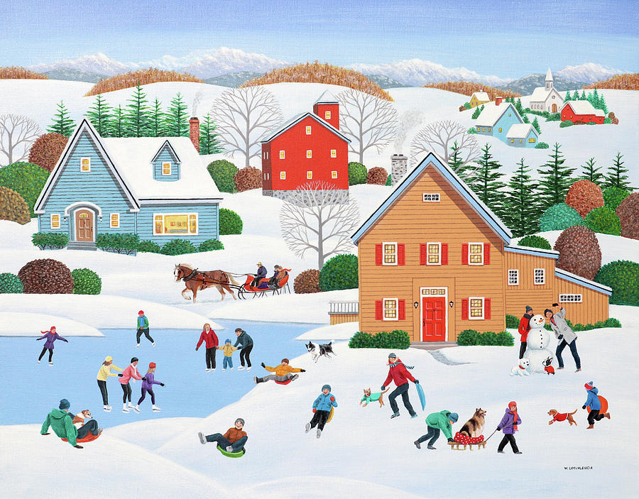 Snow Much Fun Painting by Wilfrido Limvalencia