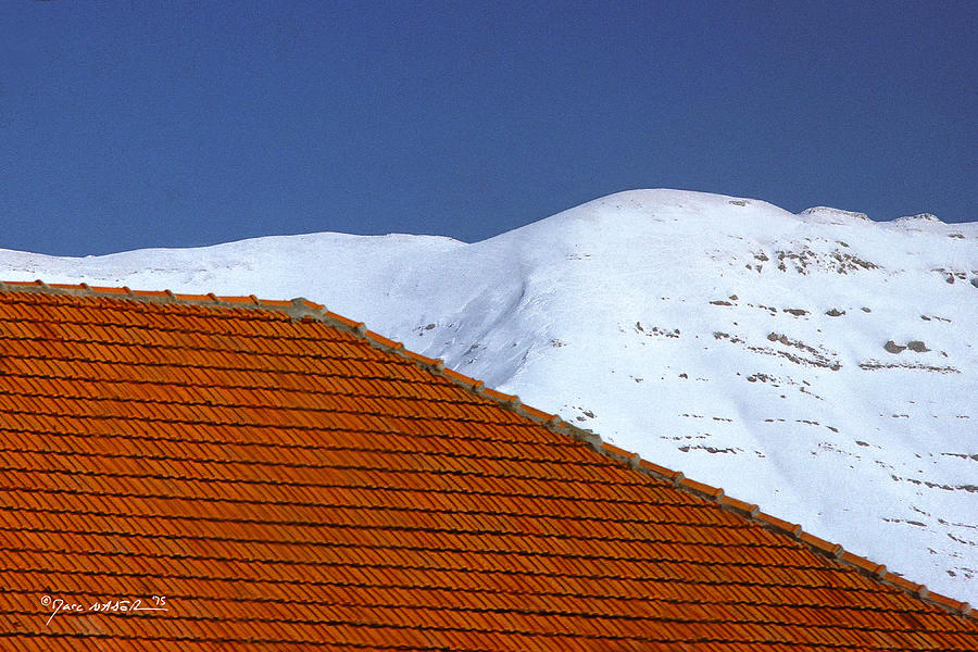 Snow On A Rooftop, Lebanon Photograph by Marc Nader
