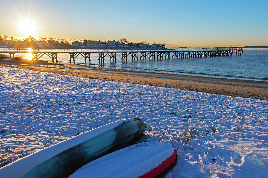 Snow on Fishermans Beach in Swampscott Massachusetts Photograph by Toby McGuire Snow on Fishermans Beach in Swampscott Massachusetts Photograph by Toby McGuire