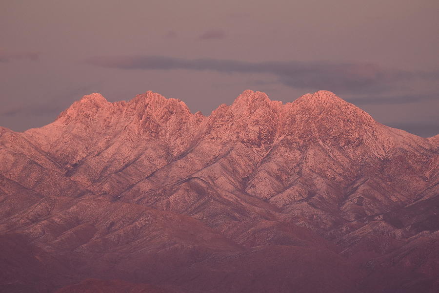 Snow on Four Peaks mountains-2 Photograph by Nicole Zenhausern