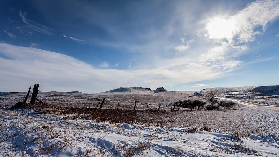 Snow on hills in western North Dakota Photograph by Roxanne Westman