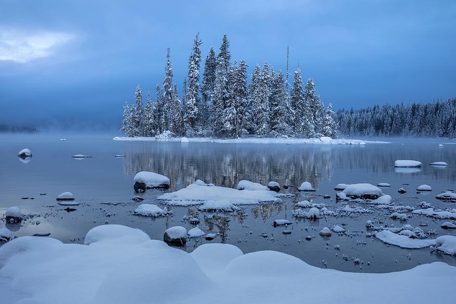 Snow on Lake Wenatchee Photograph by Lynn Hopwood