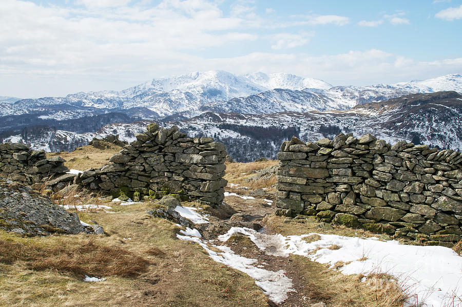 Snow on Loughrigg Fell Photograph by Bryan Attewell