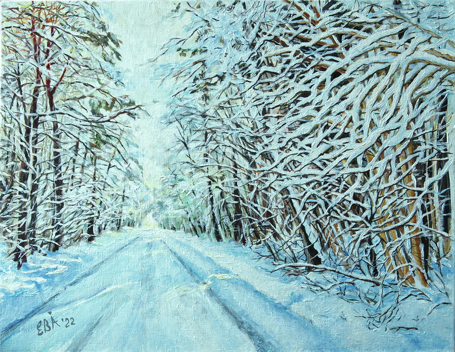 Snow on Oland Painting by Elaine Berger