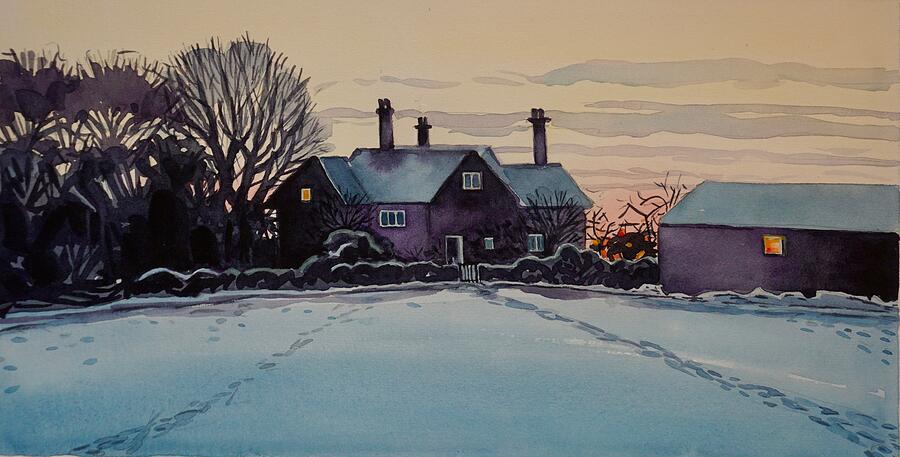 Snow On The Fields Painting
