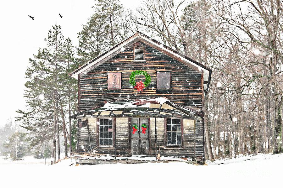 Snow on the General Store Photograph by Benanne Stiens