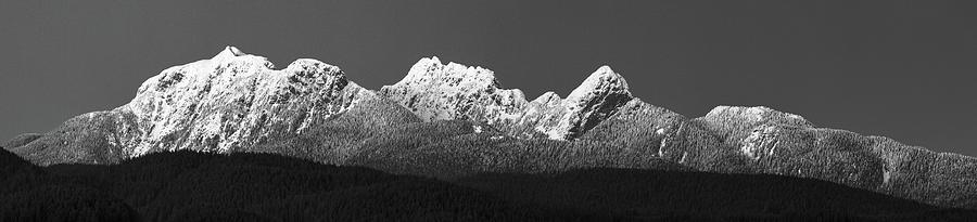 Snow on the Golden Ears in Black and White Photograph by Michael Russell