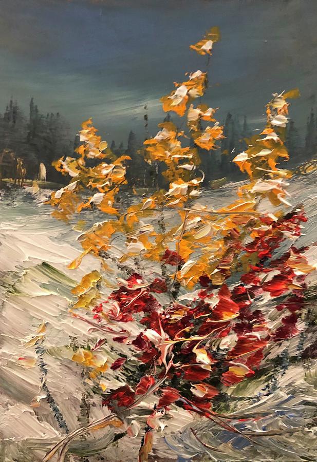 Snow on the Last of Fall Painting by Desmond Raymond