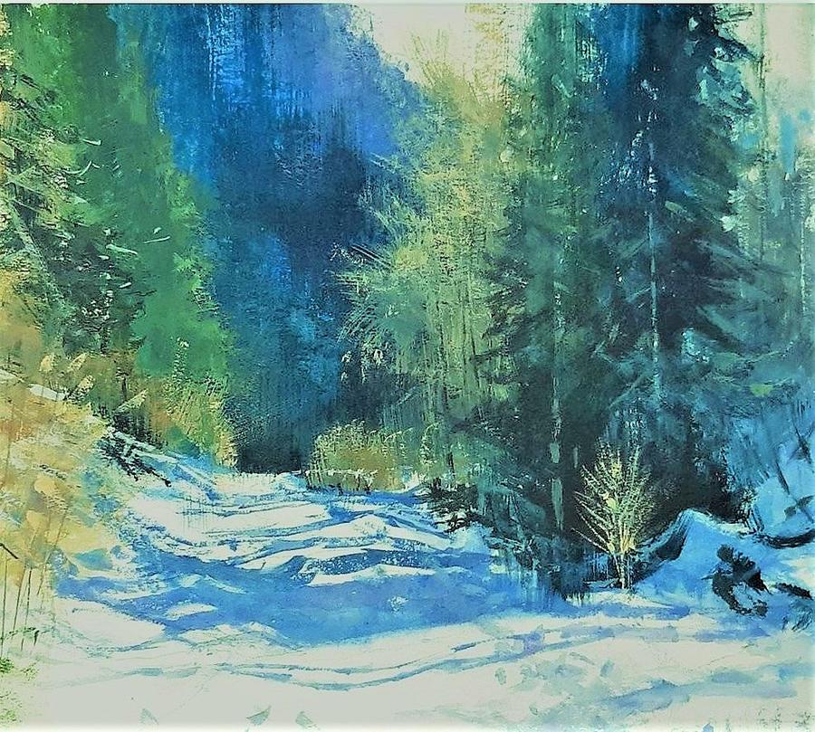 Snow on the Penrose  Painting by Joseph Barani